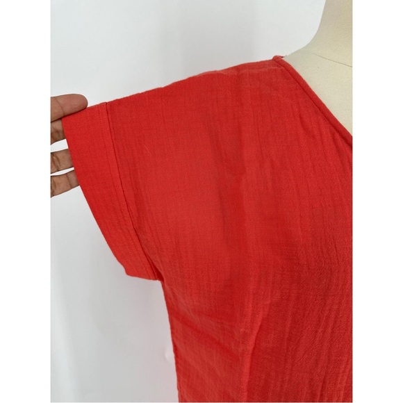 Eileen Fisher Casual Deep Neck Short Sleeve Maxi Dress - Picture 5 of 11